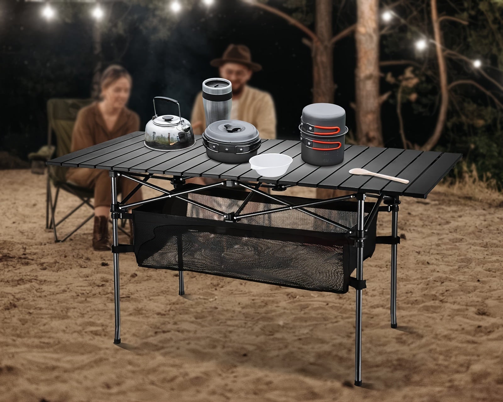 Folding Camping Table with Carry Bag - Lightweight Portable Beach Table for Outdoor Cooking, Picnic, BBQ, Boat, Backyard & Travel | S & M Sizes