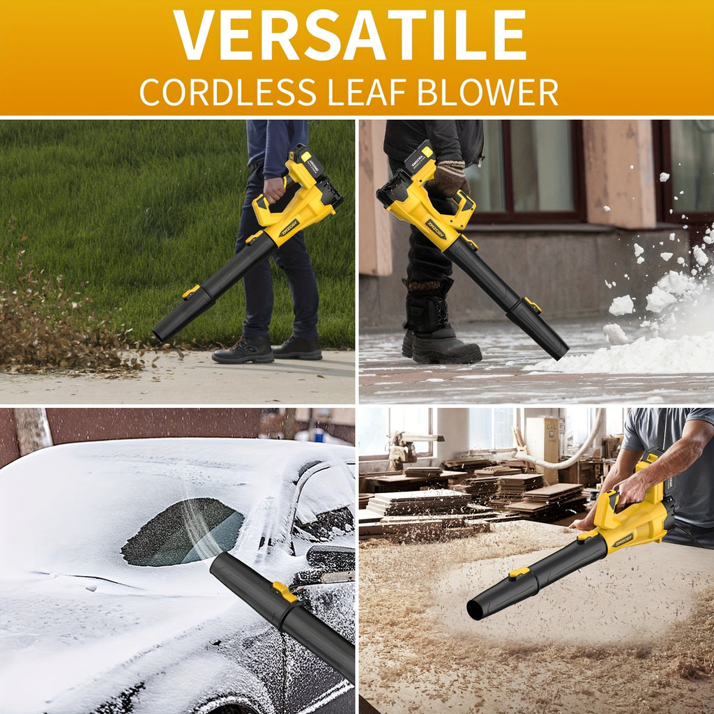 Cordless Leaf Blower 580CFM 160MPH Battery Powered with 4.0Ah Lithium Battery 6 Speed Settings Extension Nozzle Lightweight Electric Blower for Lawn Yard Snow Clearing Pet Hair