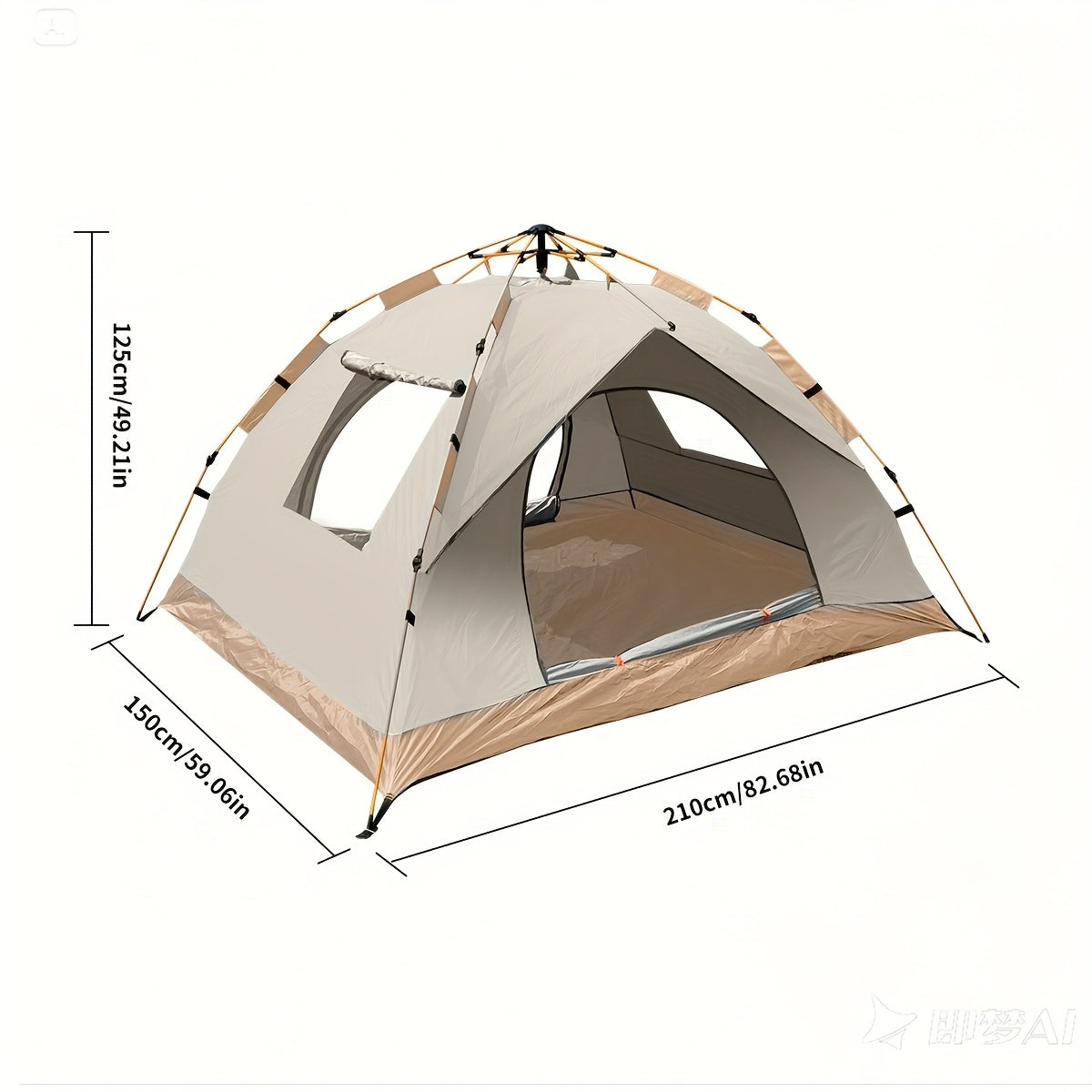 Pop Up Beach Tent Automatic Instant Setup Sun Protection Lightweight Portable Camping Tent 2 Doors for Beach Hiking Picnic Music Festival Outdoor Adventures All Season