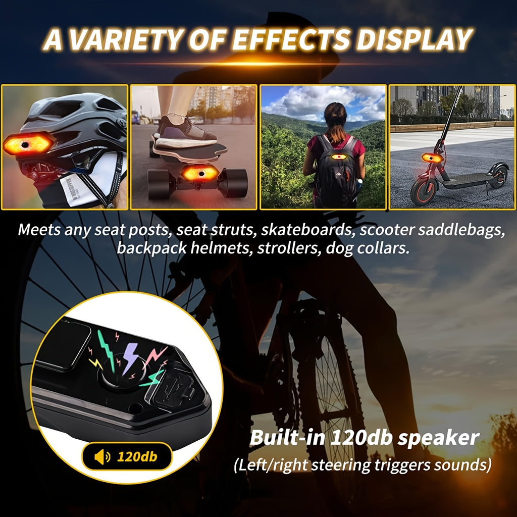 Bike Tail Light with Turn Signals & Wireless Remote – USB Rechargeable 120 Lumen LED Rear Safety Light for Road Mountain Cycling Adults Kids Men Women