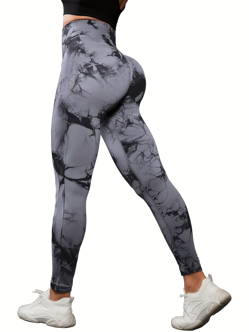 Women's High Waist Leggings 5-Pack Tie Dye Soft Supportive Workout Pants for Running Yoga Gym Pilates Stretch Athletic Tights S M L Multicolor