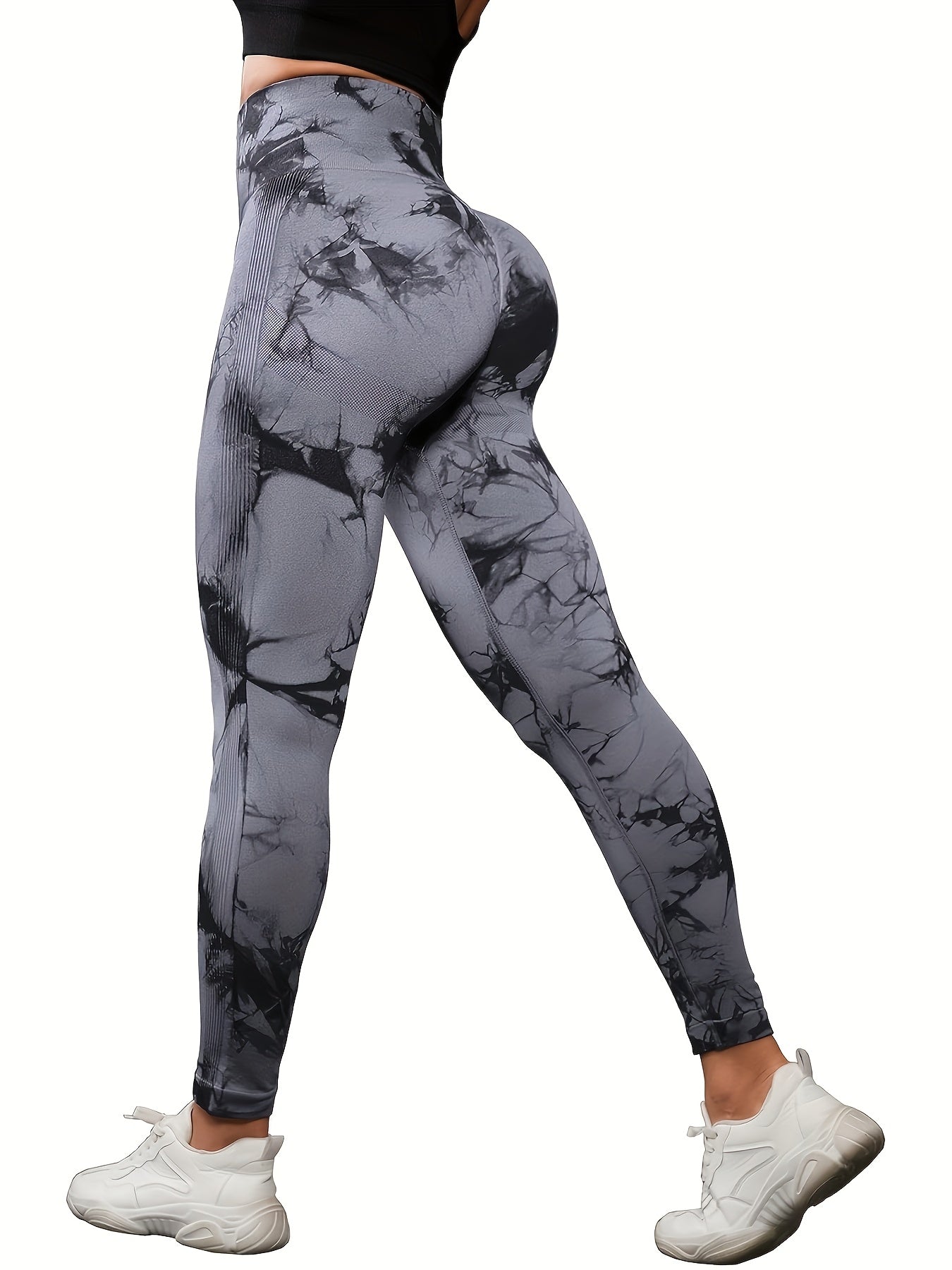 Women's High Waist Leggings 5-Pack Tie Dye Soft Supportive Workout Pants for Running Yoga Gym Pilates Stretch Athletic Tights S M L Multicolor