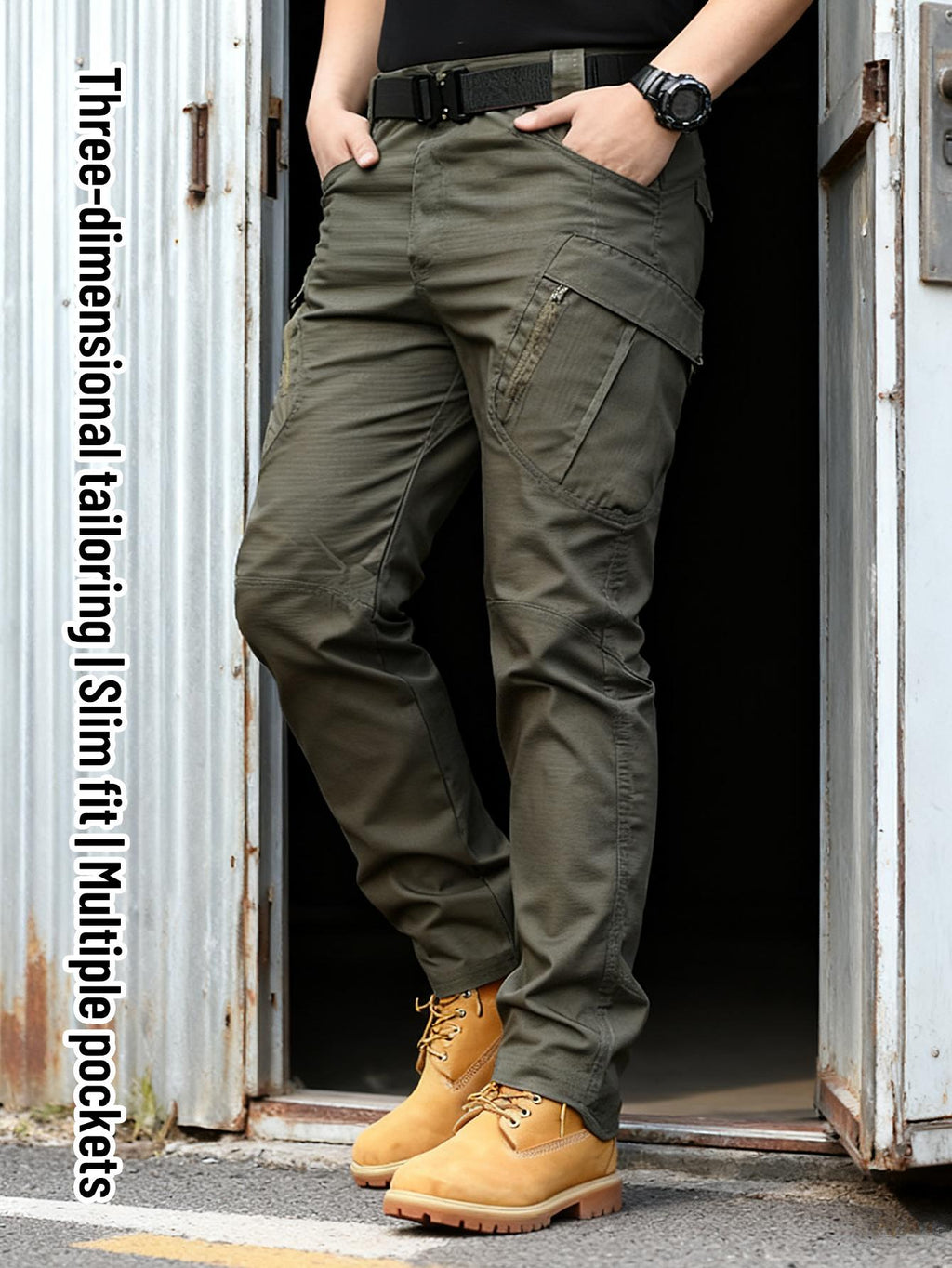 IX9 Men's Tactical Pants Quick Dry Breathable Tear-Resistant Multi-Pocket Slim Fit 3D Tailoring for Hiking Camping Climbing Fishing S-XXL