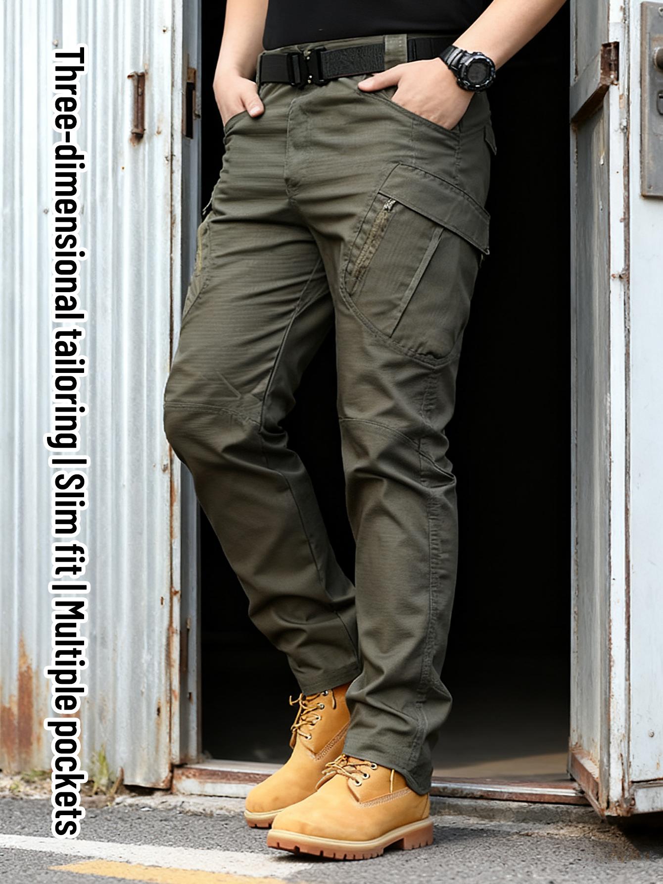 IX9 Men's Tactical Pants Quick Dry Breathable Tear-Resistant Multi-Pocket Slim Fit 3D Tailoring for Hiking Camping Climbing Fishing S-XXL
