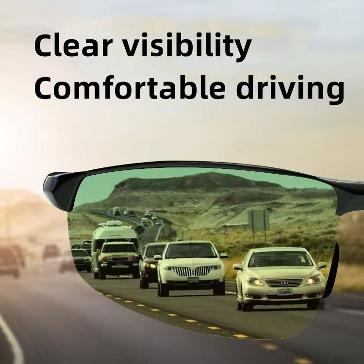 Day & Night Driving Glasses Set – UV400 Anti-Glare Half Frame Sunglasses for Safe Driving, Racing & Outdoor Use | Improves Visibility in Daytime & Nighttime Conditions