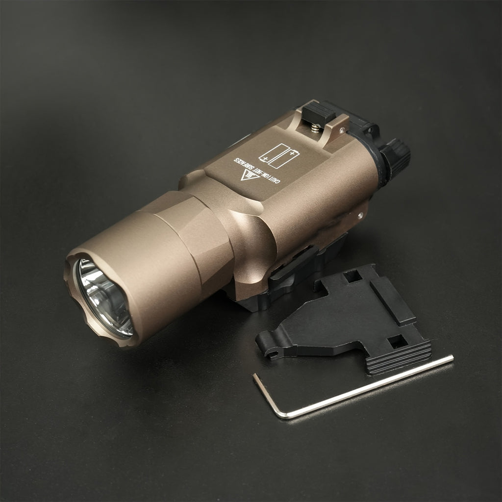 Tactical Flashlight X300U 500 Lumens LED – Picatinny Rail Mount Weapon Light for Hunting Rifle Pistol Airsoft Scout Light High-Power White Light Outdoor Tactical Gear Black Desert Tan