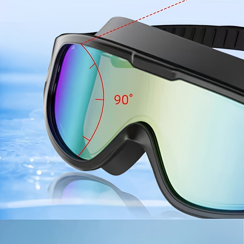 Anti-Fog Swim Goggles 2 Pack with Earplugs Nose Clip Waterproof Bag UV Protection Swimming Goggles Men Women Teens Outdoor Pool Water Sports Gift