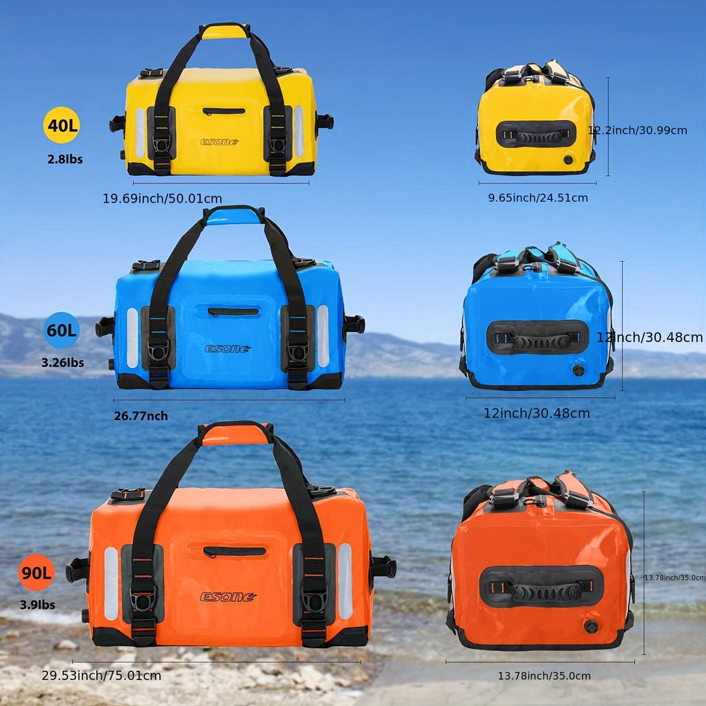 Dry Bag Backpack Waterproof 40L 60L Roll Top Sack for Kayaking Camping Surfing Paddle Board Boating Men Women Blue Orange Yellow