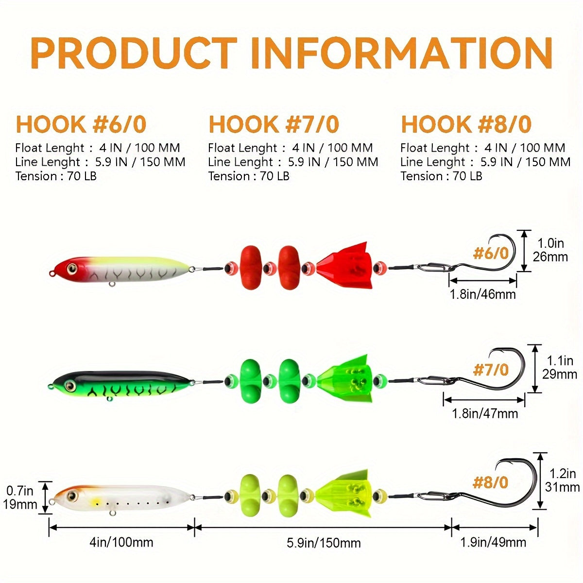 Santee Cooper Catfish Rig 3-Pack with Rattler Float – Pre-Assembled Chunky Catfishing Rigs, 3D Eyes, Steel Wire, Catfish Floats for Lake River Shore Bank Fishing