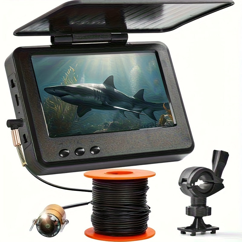 Underwater Fishing Camera Fish Finder HD 4.3 Inch Screen 140° Wide Angle Lens Fish Attracting Light Underwater Camera for Ice Fishing Lake River