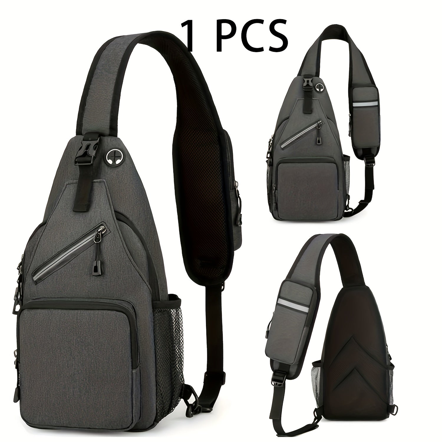 Crossbody Sling Bag for Men Women Large Capacity – Single Shoulder Travel Bag Multi-Purpose Outdoor Hiking Commuter Everyday Carry EDC Bag Secure Zipper Closure Unisex 14 Colors
