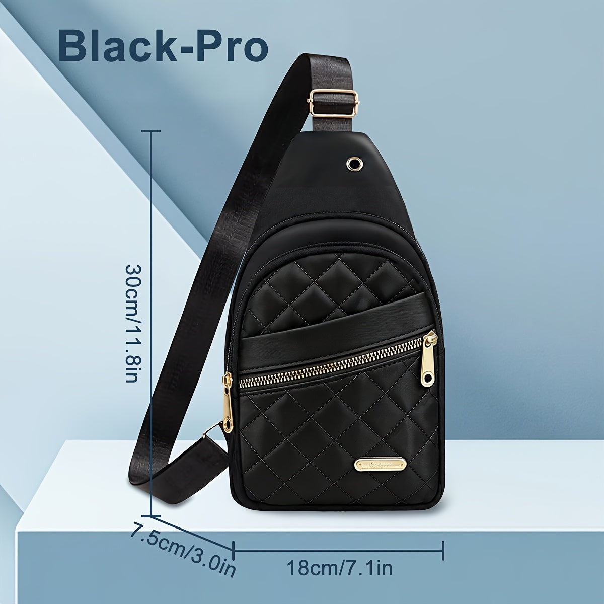 Quilted Sling Backpack Crossbody Bag – Adjustable Shoulder Strap Zipper Casual Daypack for Women Men Travel Everyday Use, Multiple Colors