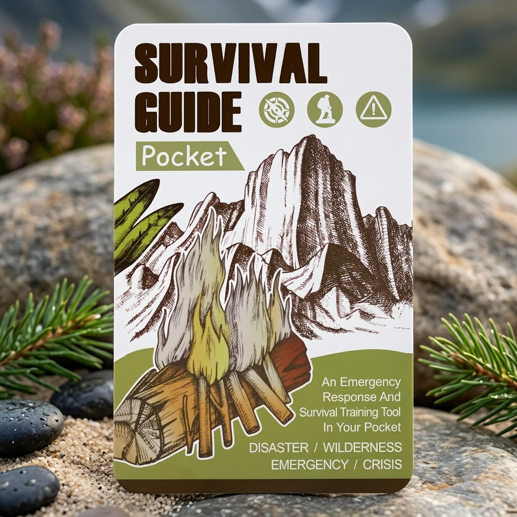 Pocket Survival Guide EDC Kit for Emergency Preparedness, Compact Credit Card Size Survival Card with 67 Skills & 175 Tips for Hiking Camping Disaster First Aid, Father's Day Gift