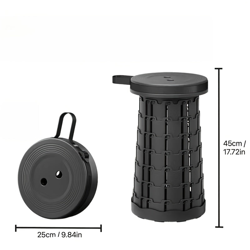 Portable Folding Telescopic Stool 400 Lbs Capacity – Lightweight Foldable Seat for Outdoor Camping Fishing Hiking Indoor Kitchen Use