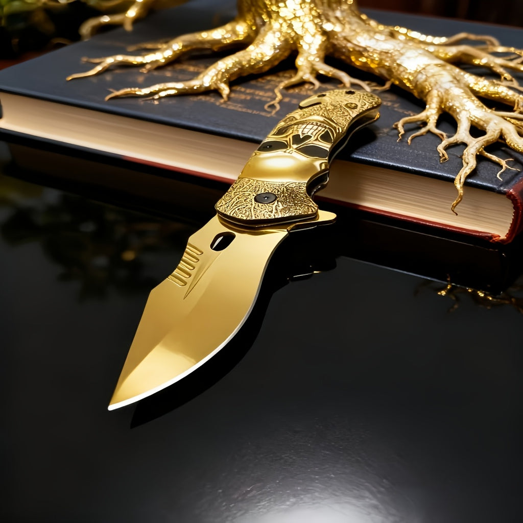 Folding Pocket Knife for Camping Hunting Fishing Hiking – Stainless Steel Blade Glass Breaker Ambidextrous Clip Knife for Men Women Outdoor EDC Survival Knife Gift