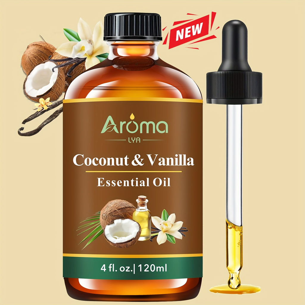 4 fl oz Pure Essential Oils Set – Lavender, Eucalyptus, Peppermint, Frankincense, Lemon, Sweet Orange & Coconut Vanilla | Aromatherapy Oils for Diffuser, Humidifier, Candles, Body & Car Air Freshener