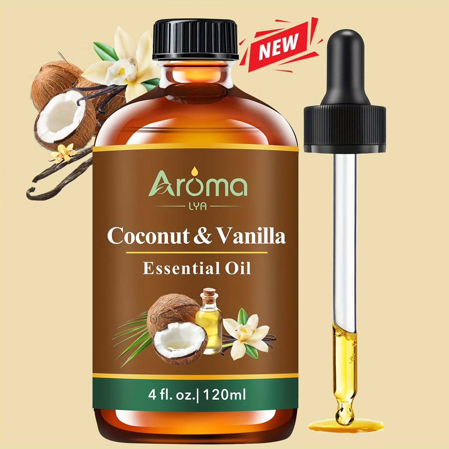 4 fl oz Pure Essential Oils Set – Lavender, Eucalyptus, Peppermint, Frankincense, Lemon, Sweet Orange & Coconut Vanilla | Aromatherapy Oils for Diffuser, Humidifier, Candles, Body & Car Air Freshener