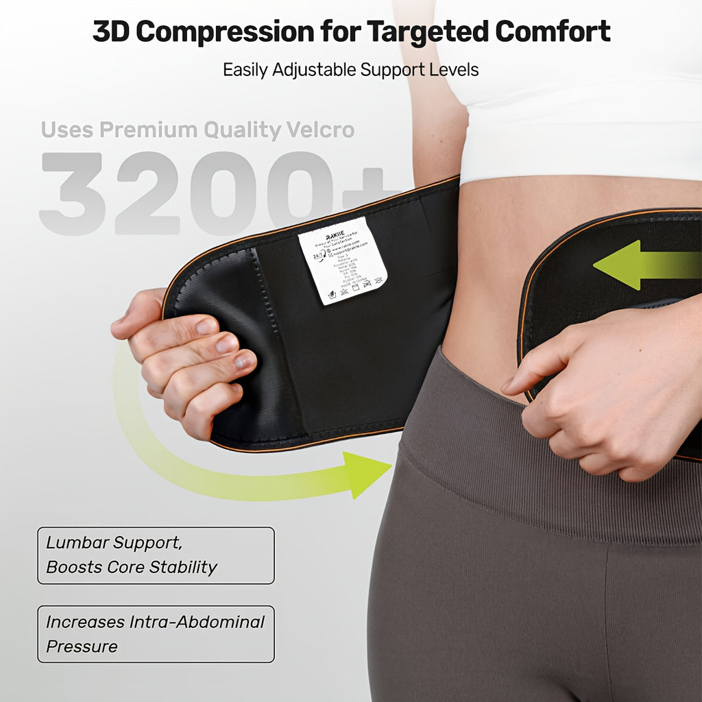 Lumbar Support Back Brace with Massage Pad – Breathable Lower Back Support Belt for Men & Women, Adjustable Strap with Extension, Sizes S-XXL, Orange & Blue
