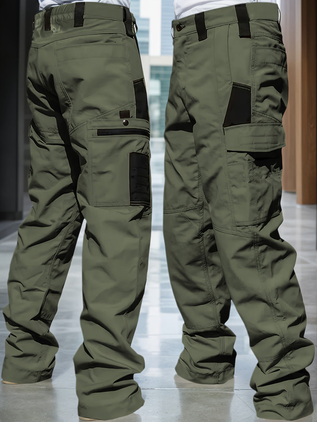 Men's Tactical Cargo Pants 2-Pack – Ripstop Multi-Pocket Work Pants for Camping, Hiking, Hunting & Fishing, Straight Leg All-Season Outdoor Pants, Sizes S-XXXL