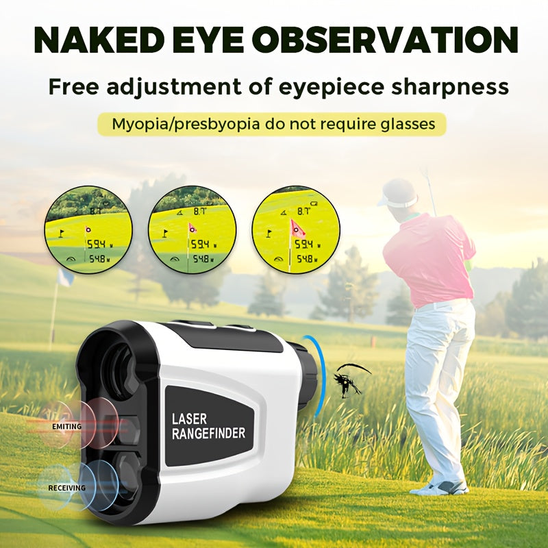 Golf Laser Rangefinder 1200 Yards – 6.5x HD Magnification, Slope Compensation, Flag Lock, Anti-Vibration, USB Rechargeable, High Precision Distance Meter for Golf, Hunting & Outdoor Sports