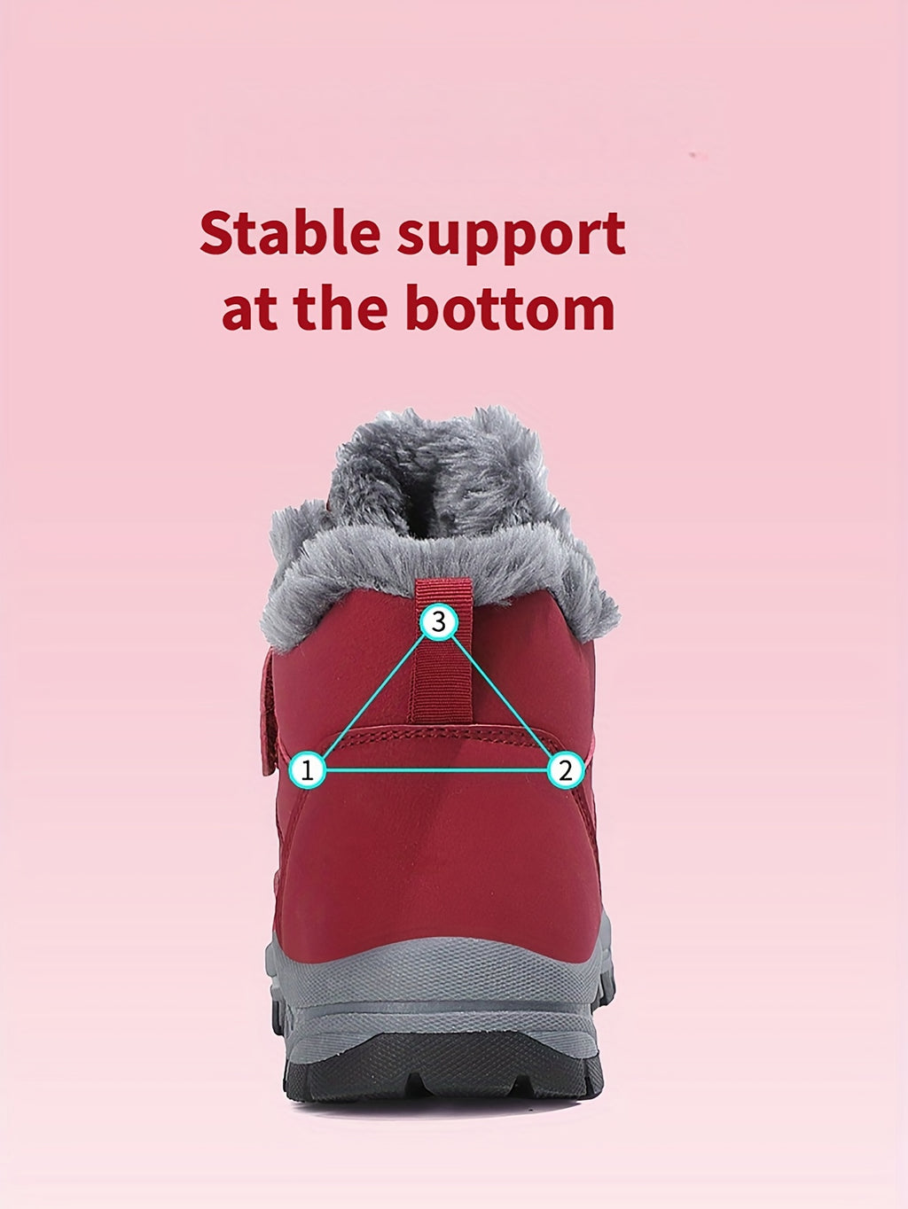Faux Fur Lined Women's Snow Boots – Warm Winter Ankle Booties Non-Slip TPR Sole for Outdoor Walking Travel US 5.5-13.5 (Black, Grey, Red, Apricot)