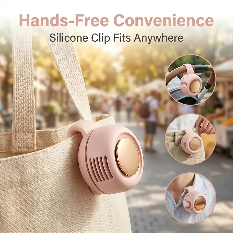 Bladeless Clip-On Fan Portable USB Rechargeable – 360° Rotation Multi-Speed Quiet Personal Cooling Fan for Travel, Camping, Outdoor, Office & Stroller | 1, 2 or 3 Pack