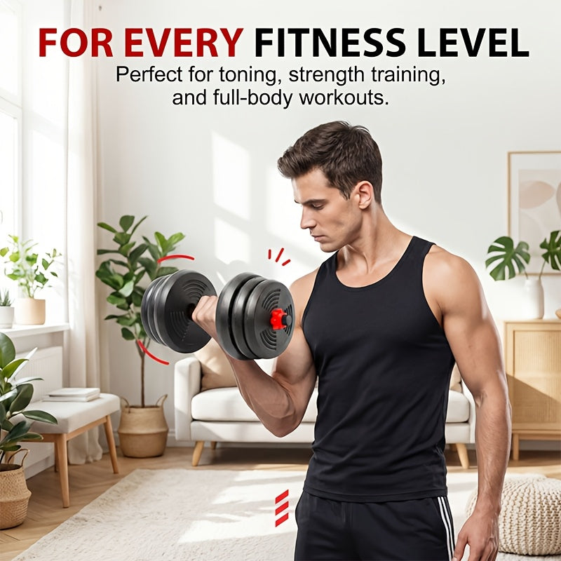 Quick-Adjust Dumbbell Set 22 & 44 LB – 3-in-1 Space-Saving Free Weights for Home Gym, Full Body Strength Training for Men & Women, Compact Apartment Fitness Equipment