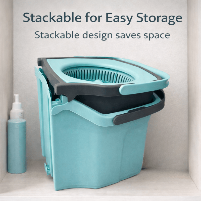 360° Spin Mop and Bucket Set with Wringer - Stainless Steel Handle, Microfiber Refills, Spinning Floor Cleaning System for Hardwood, Tile & Laminate