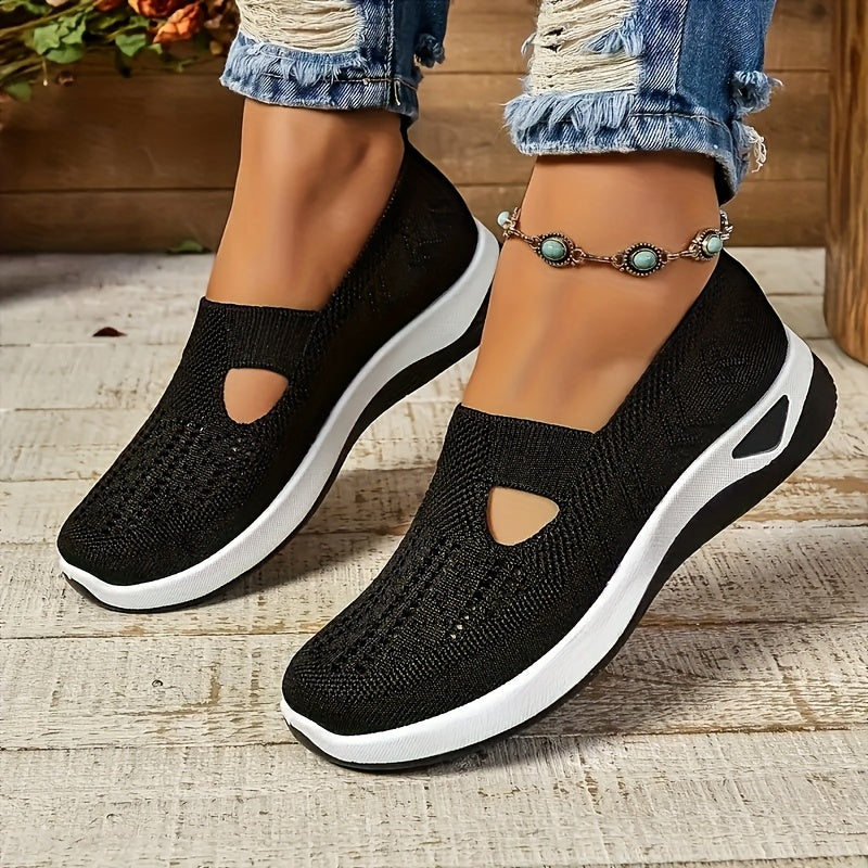 Women's Orthopedic Knitted Breathable Slip-On Shoes Arch Support – Walking Running Casual Sneakers 12 Colors US 2.5-10.5