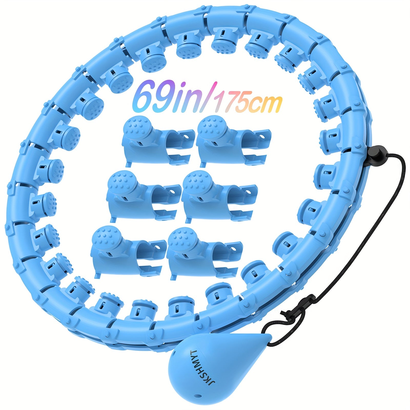 Weighted Smart Hula Hoop for Adults & Beginners – 69 Inch / 175cm, 30 Detachable Knots, Plus Size Exercise Circle for Weight Loss & Core Workout