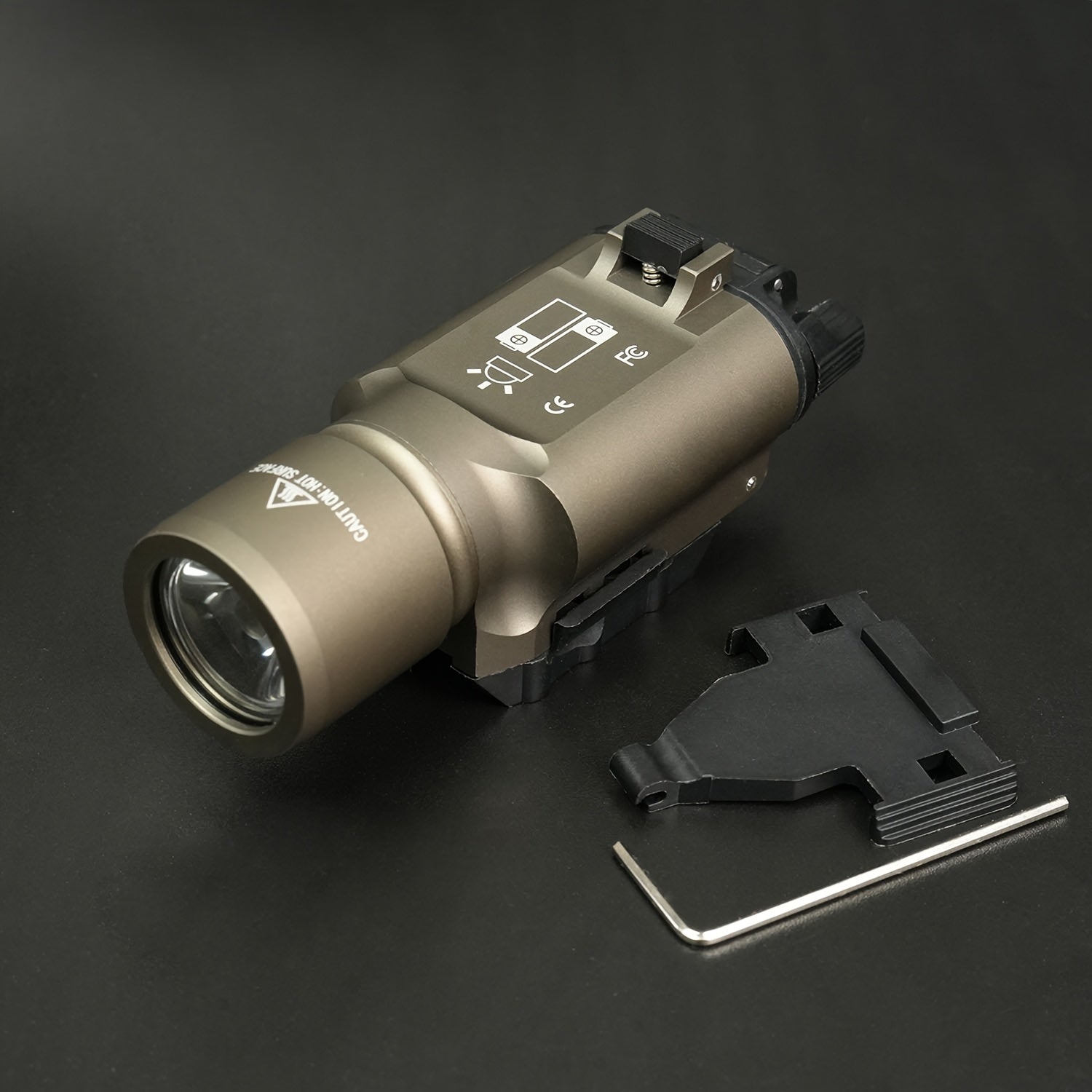 Tactical Flashlight X300U 500 Lumens LED – Picatinny Rail Mount Weapon Light for Hunting Rifle Pistol Airsoft Scout Light High-Power White Light Outdoor Tactical Gear Black Desert Tan