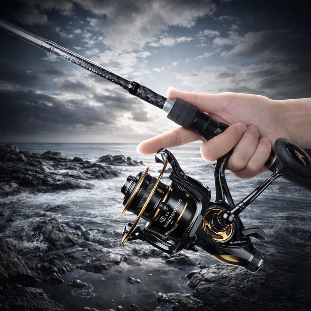 Spinning Fishing Reel High Speed High Gear Ratio Smooth Powerful Drag System Freshwater Saltwater Spinning Reel for Bass Trout Carp Fishing Size 500 1000 3000