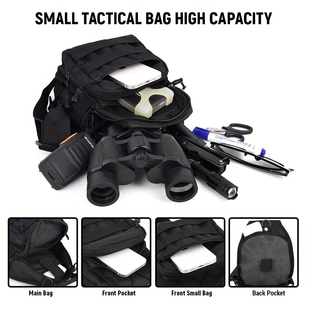 Men's Sling Bag Lightweight Crossbody Chest Pack, Multi-Pocket Shoulder Bag with Adjustable Strap for Cycling Hiking Travel EDC, Compact Outdoor Daypack for Men