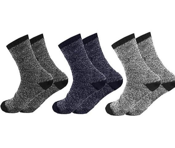 Thermal Socks for Men 6 Pairs Winter Warm Thick Insulated Boot Socks 80% Acrylic Crew Socks for Skiing Hiking Camping Snowmobiling Cold Weather One Size Fits Most