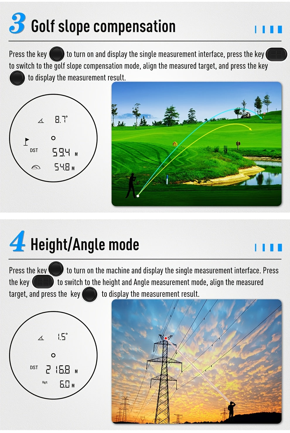 Laser Rangefinder 1200 Yards – 6X Magnification, Slope Switch, Pulse Vibration Target Lock & Trajectory Compensation for Golf & Hunting, Type-C Rechargeable