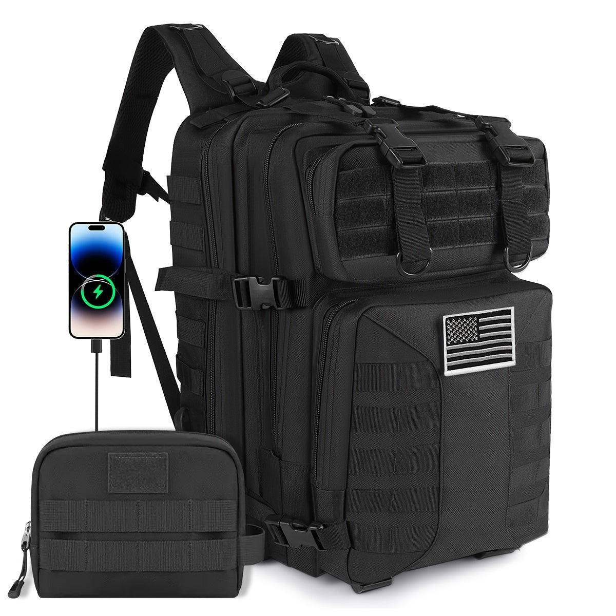 Tactical Backpack 50L (13.21 Gal) – High Capacity Unisex Military Bag for Camping, Hiking, Hunting, Fishing & Travel, Multiple Color Options with Optional Storage Bag