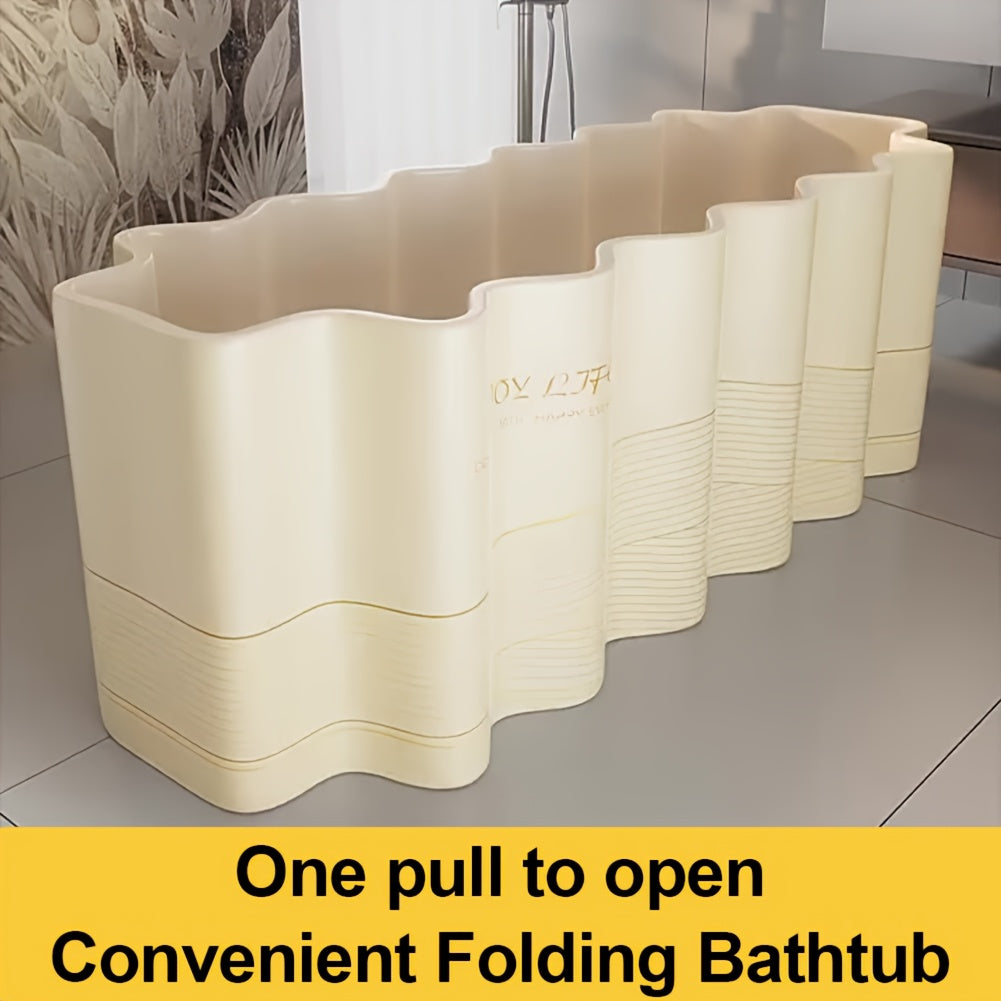 Portable Foldable Hot Tub 63 Inch No Installation Quick Setup Dual Drainage for Home Gym Spa Relaxation Indoor Outdoor Use