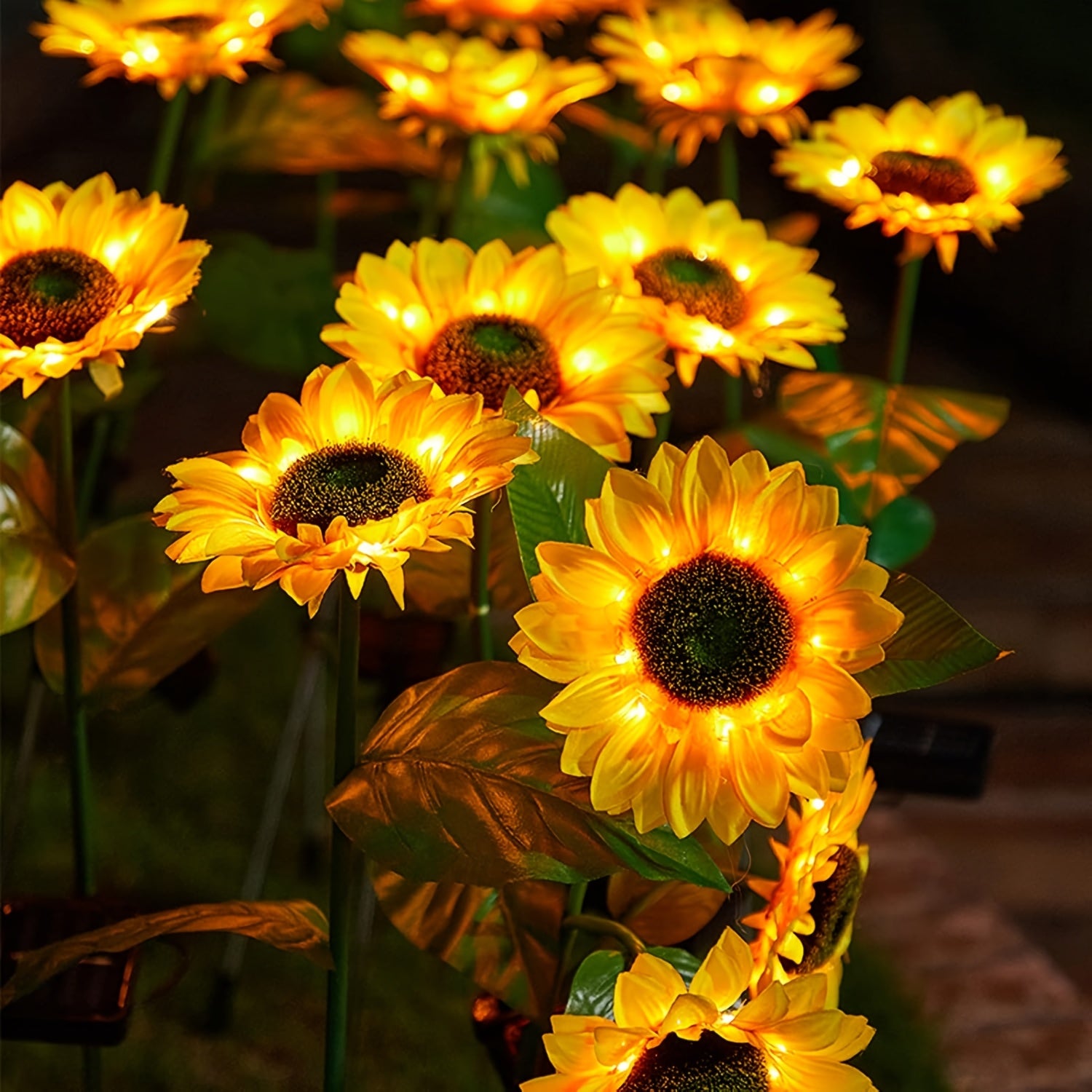 Solar Sunflower Garden Lights 2 Pack Outdoor LED Stake Lights IP65 Waterproof Auto On/Off – Decorative Solar Powered Flower Lights for Yard, Lawn, Pathway & Garden