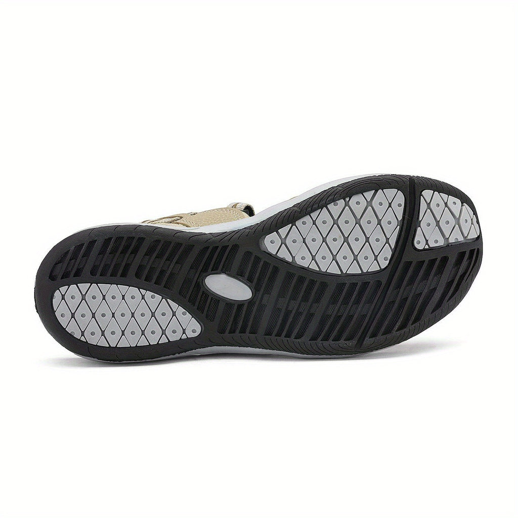 Women's Outdoor Hiking Sandals Summer Sport Athletic Walking Sandals – Breathable Cap Toe TPR Sole Hook-Loop Closure Lightweight Trail Travel Camping Beach Khaki Black Blue Grey US 5-11