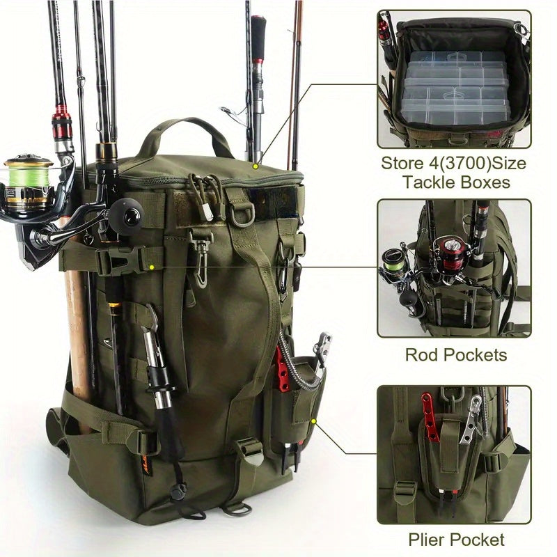 Lightweight Fishing Backpack & Scissors Pouch Set – Waterproof Nylon Angler Daypack for Fishing, Hiking & Outdoor Travel, Multiple Colors
