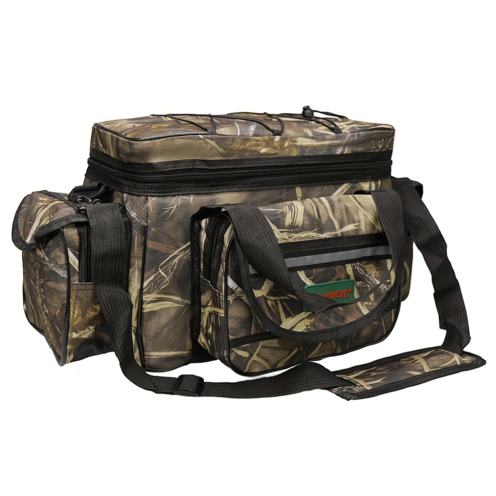 Fishing Tackle Bag Camouflage Durable Nylon Shoulder Carry Fishing Gear Bag for Hiking Travel Lure Storage Organizer