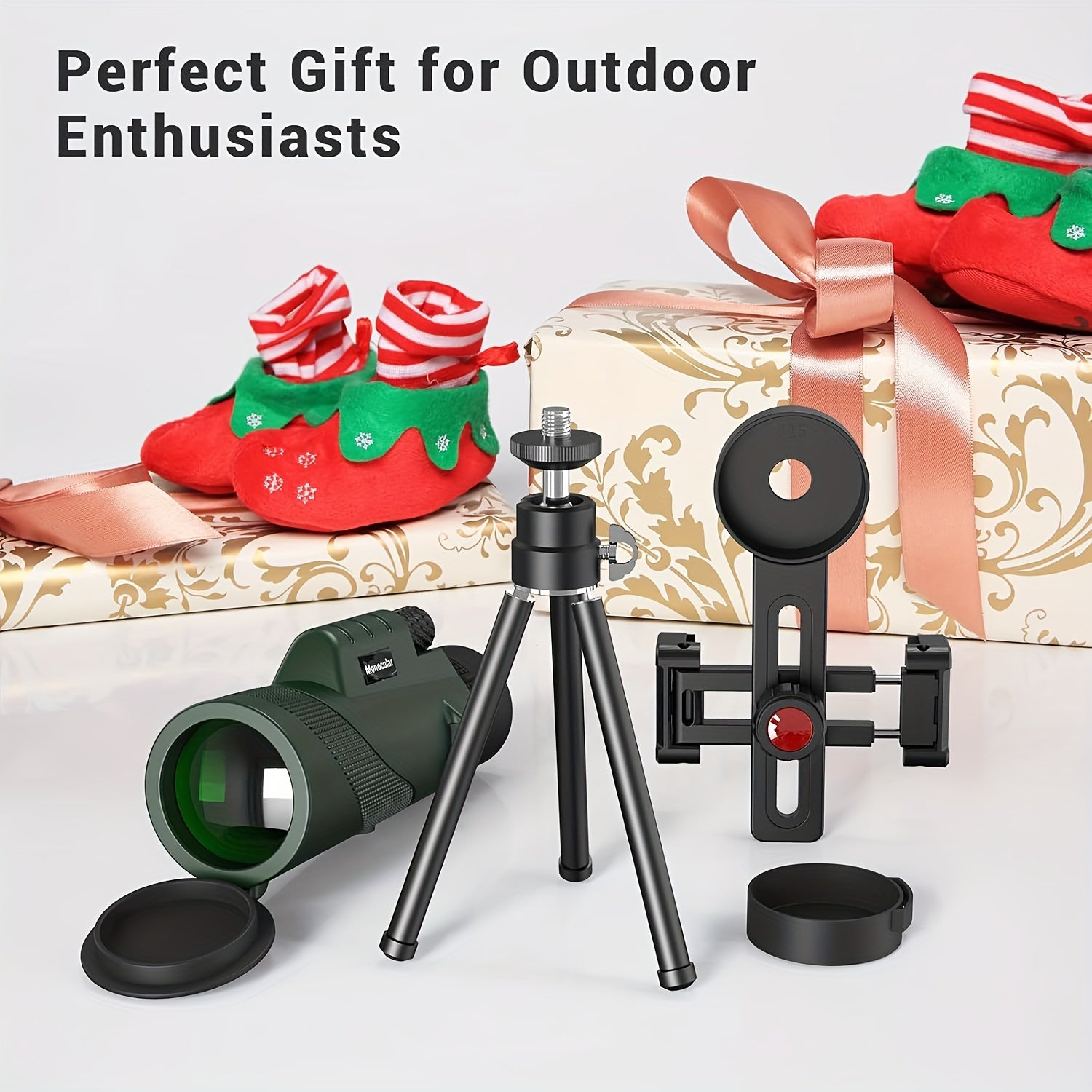 10x42 Monocular Telescope with Phone Adapter & Tripod HD FMC Lens Compact Portable Scope for Bird Watching Wildlife Hiking Camping Concerts Sports