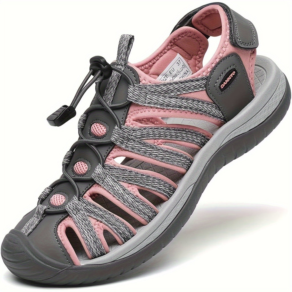 Women's Closed Toe Hiking Sandals – Lightweight Anti-Slip Water Sandals with Adjustable Straps for Outdoor Walking Beach Camping Travel Dark Gray Blue Navy Gray Green US 6-11