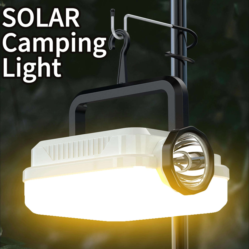 Solar Rechargeable Flashlight Ultra Bright – 3600mAh Lithium Battery, 8 Lighting Modes, Hidden Hook, Portable Camping Flashlight for Camping, Climbing, Fishing & Emergency, Great Gift for Men