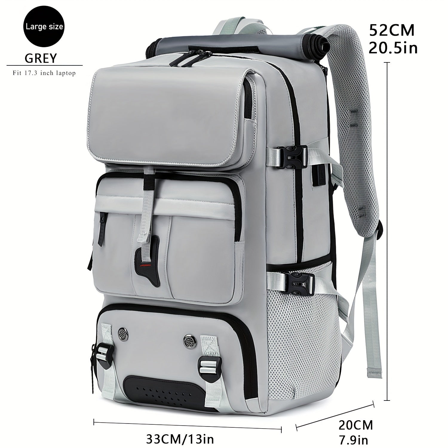 Large Capacity Laptop Backpack with Shoe Compartment – 31-35L Travel Backpack for Men & Women, USB Charging Port, Business, College & Weekend Trips