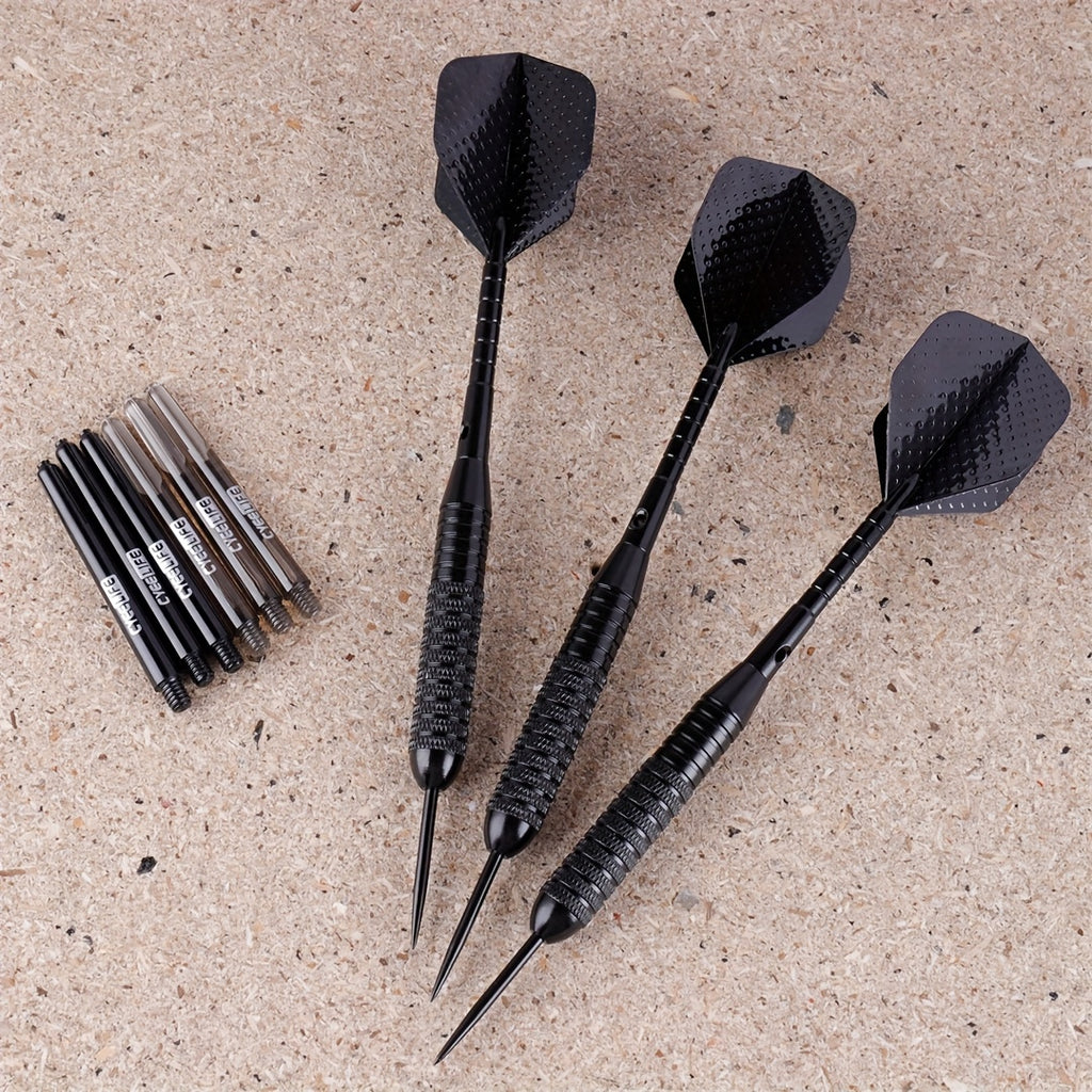 Professional Hard-Point Metal Darts 32.5g Heavy Weight Competition Dart Set Precision Steel Tip Tungsten-Style Barrel for Bristle Dartboard League Tournament Home