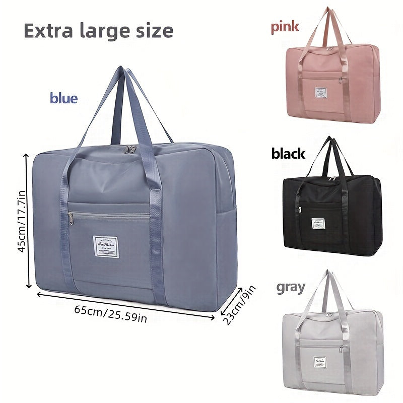 Large Gym Bag for Women Men Oversized Travel Tote Bag 17.7 Gallon Nylon Sports Duffel Bag Weekend Overnight Fitness Workout Bag Purple Pink Black