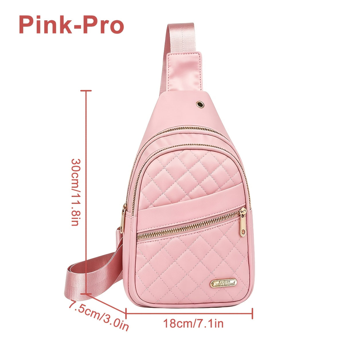 Quilted Sling Backpack Crossbody Bag – Adjustable Shoulder Strap Zipper Casual Daypack for Women Men Travel Everyday Use, Multiple Colors