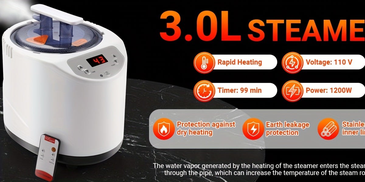 Portable Steam Sauna for Home with 3L Steamer Remote Control Folding Chair & 9 Steam Levels – Extra Large Foldable Sauna Tent Box 2.6x2.6x5.9ft – Personal Spa Detox Relaxation