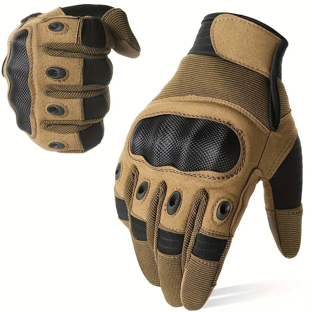 Men's Tactical Winter Gloves Touchscreen Compatible – Warm All-Finger Design, Adjustable Wrist Closure for Hiking, Cycling & Cold Weather Outdoor Activities